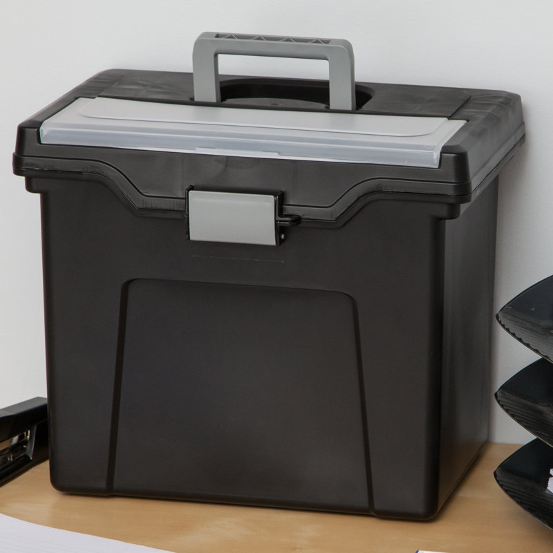 IRIS Portable Letter Size File Box with Organizer Lid Wayfair